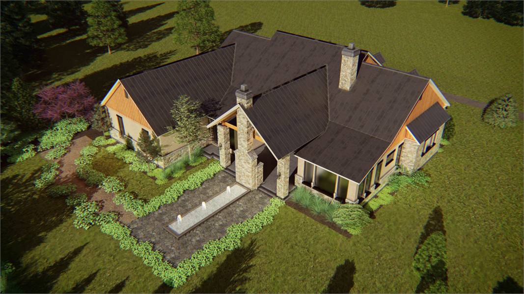 Aerial View of this 3-Bedroom, 2596 Sq Ft Plan - 209-1004