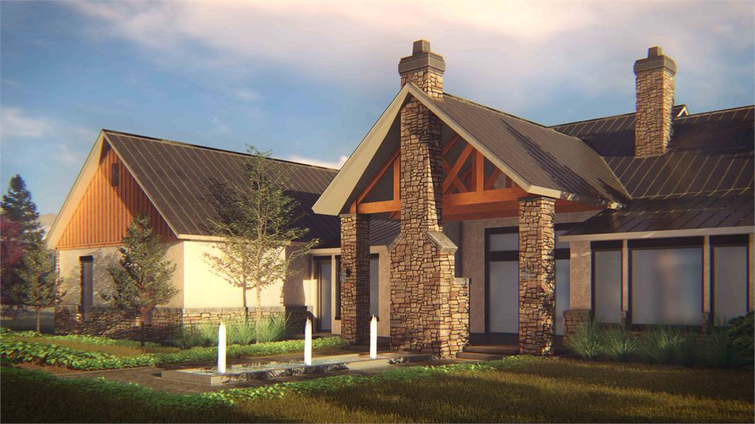 Rear View of this 3-Bedroom, 2596 Sq Ft Plan - 209-1004