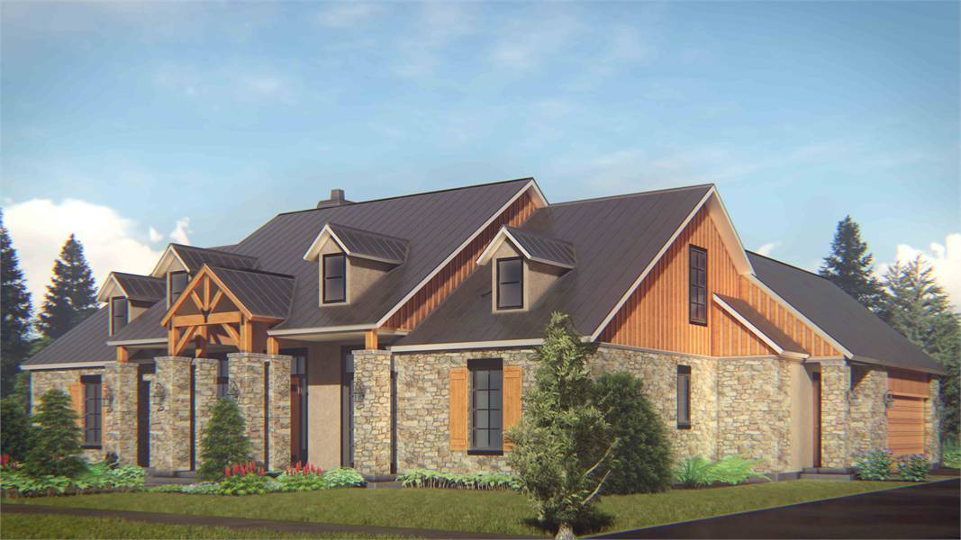Right Side View of this 3-Bedroom, 2596 Sq Ft Plan - 209-1004
