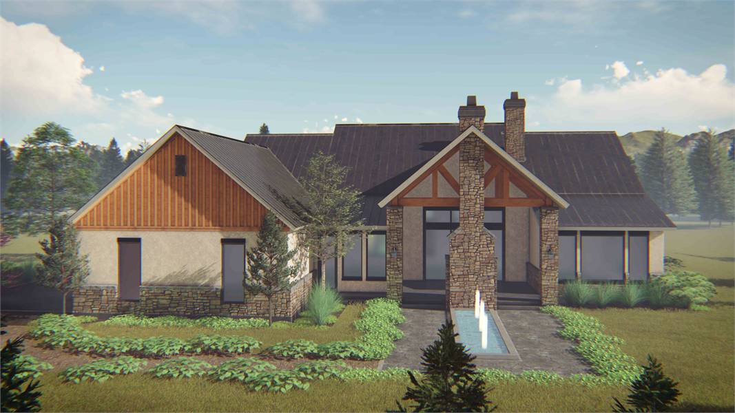 Rear View of this 3-Bedroom, 2596 Sq Ft Plan - 209-1004