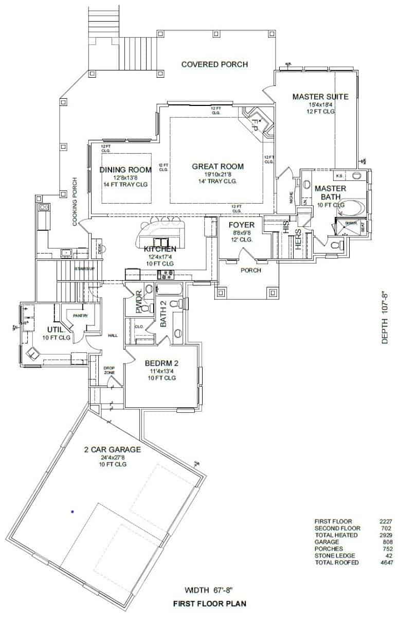 Main Level of Ranch Plan #209-1005