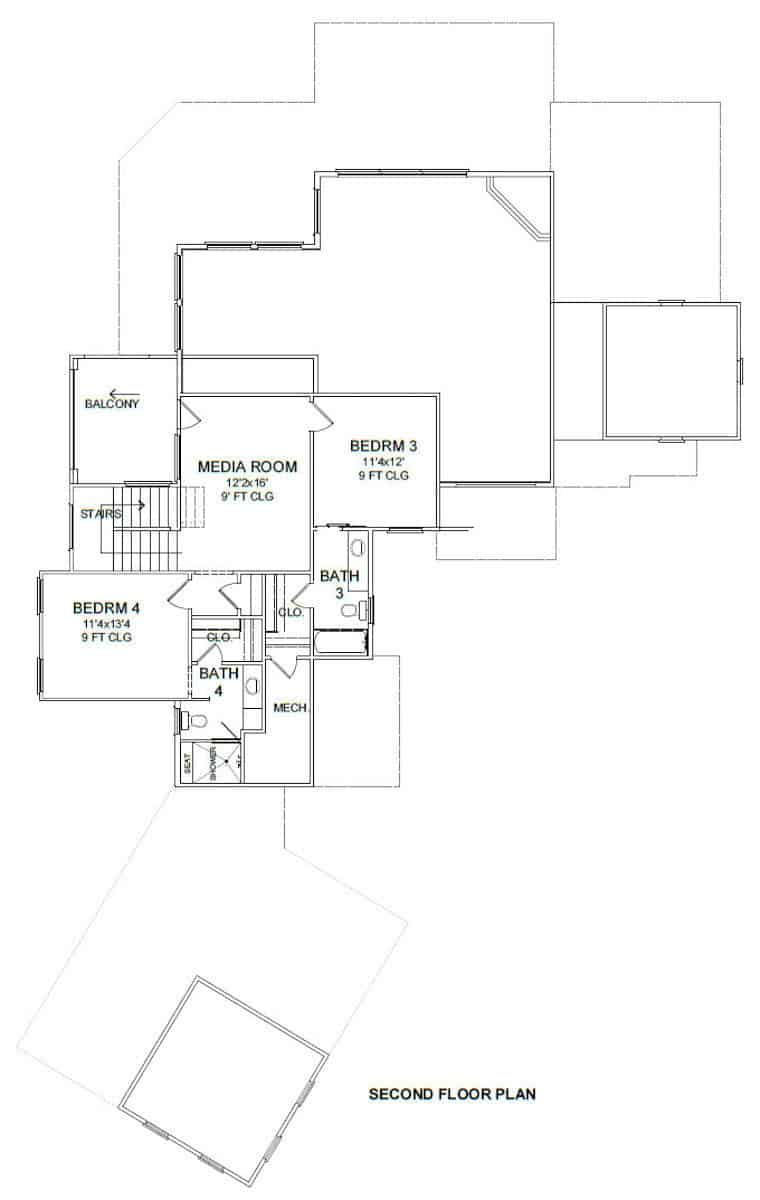 Upper Level of Ranch Plan #209-1005