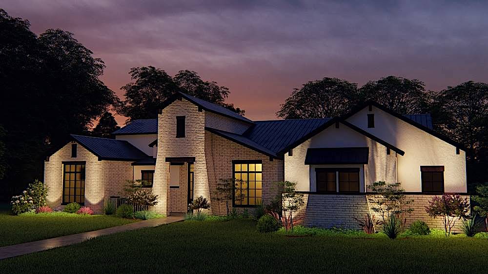 Front View of this 4-Bedroom, 3061 Sq Ft Plan - 209-1006