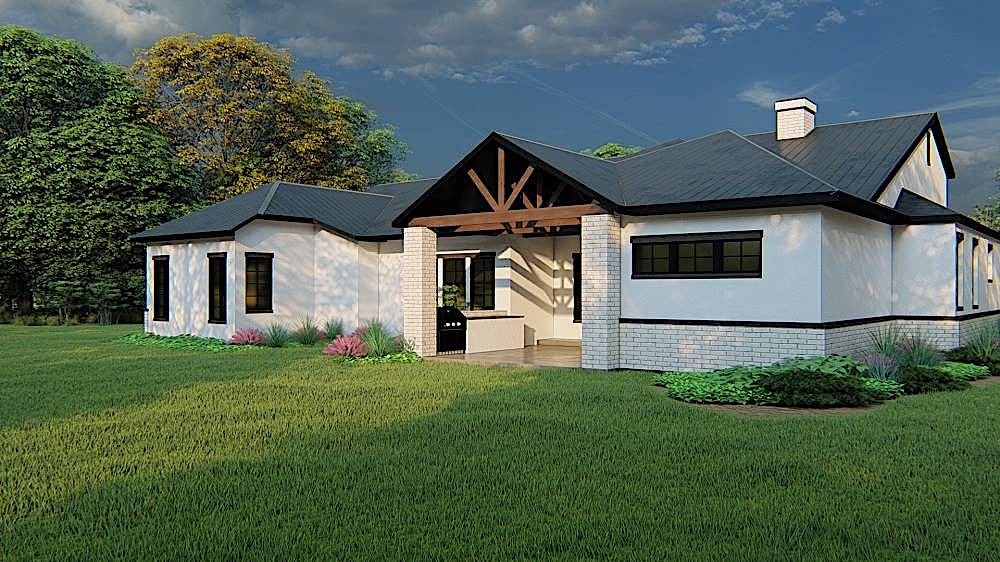Rear View of this 4-Bedroom, 3061 Sq Ft Plan - 209-1006