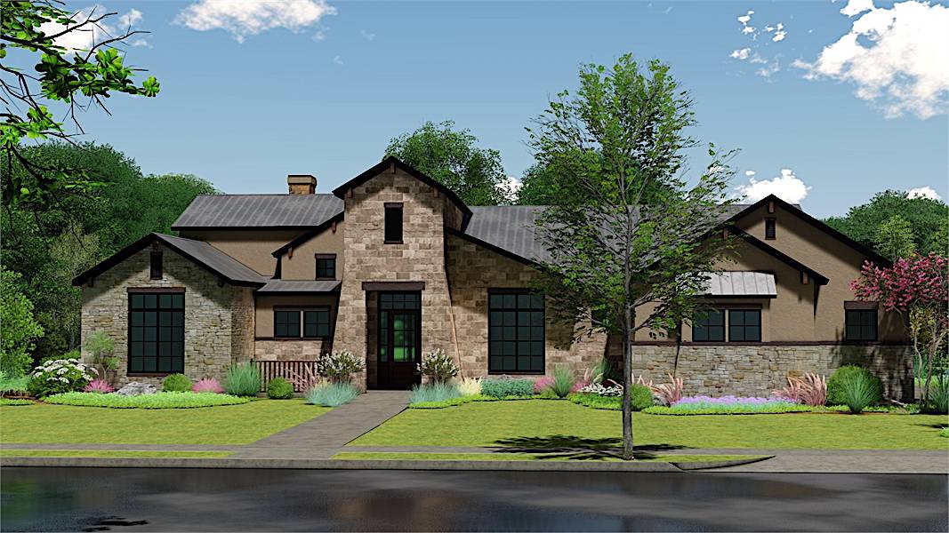 Front View of this 4-Bedroom, 3061 Sq Ft Plan - 209-1006