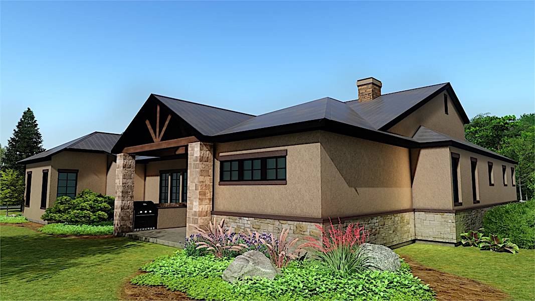 Rear View of this 4-Bedroom, 3061 Sq Ft Plan - 209-1006