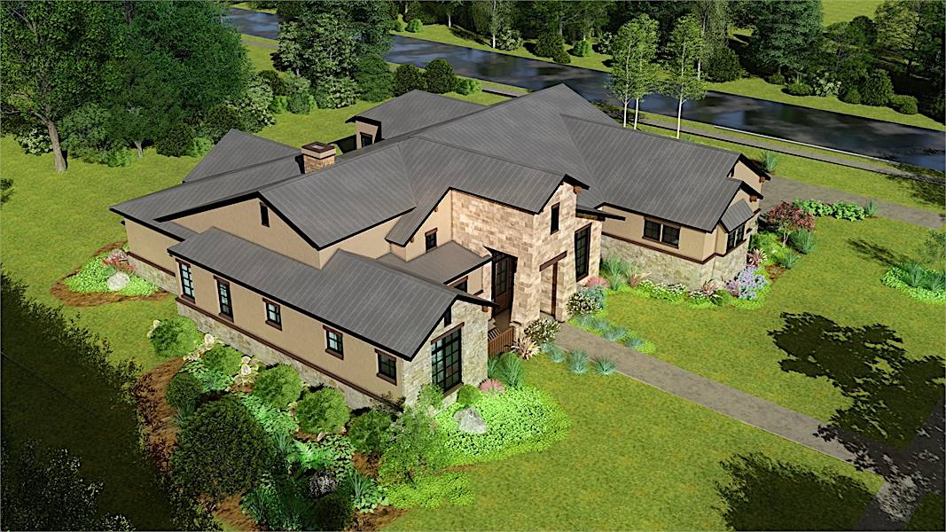 Aerial View of this 4-Bedroom, 3061 Sq Ft Plan - 209-1006