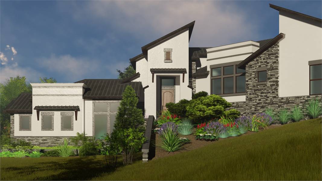 Contemporary style house design (ThePlanCollection: Plan #209-1007)