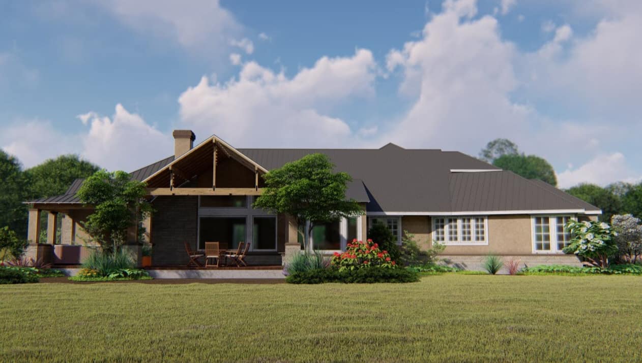 Rear View of this 4-Bedroom, 3220 Sq Ft Plan - 209-1008