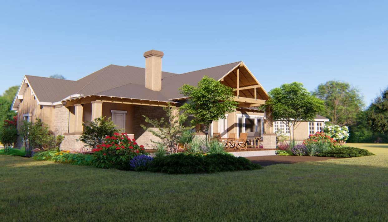 Rear View of this 4-Bedroom, 3220 Sq Ft Plan - 209-1008