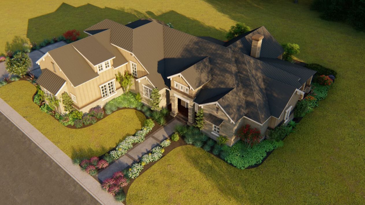 Aerial View of this 4-Bedroom, 3220 Sq Ft Plan - 209-1008