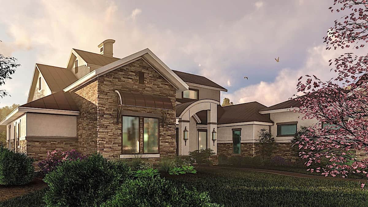 Front View of this 4-Bedroom, 3493 Sq Ft Plan - 209-1011