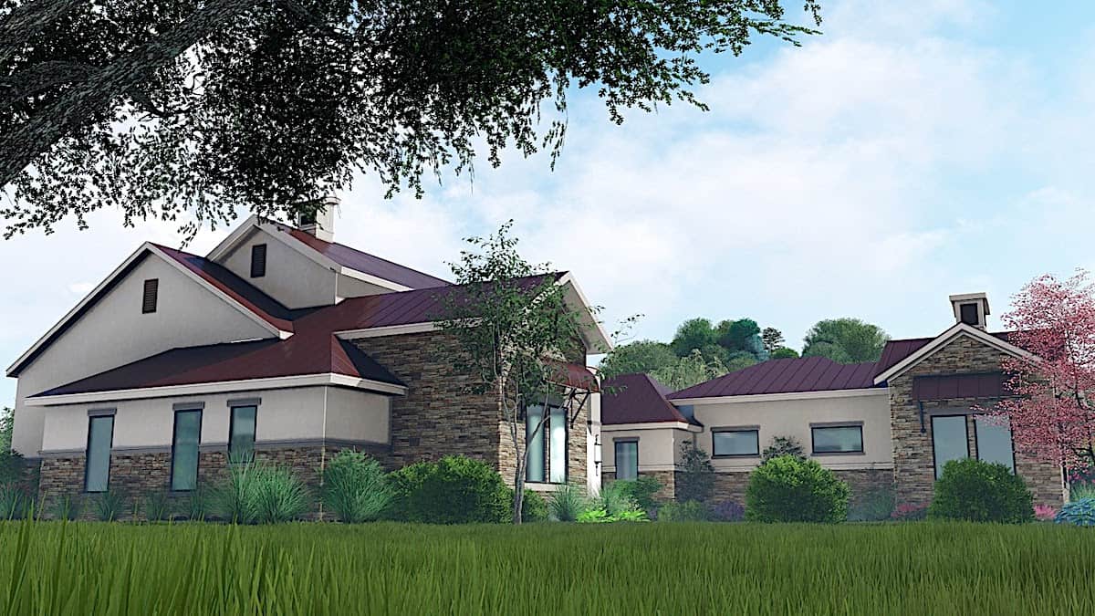 Rear View of this 4-Bedroom, 3493 Sq Ft Plan - 209-1011