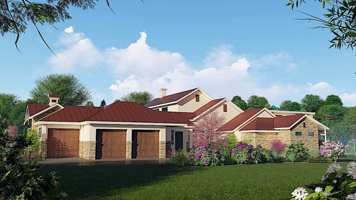 Right Side View of this 4-Bedroom, 3493 Sq Ft Plan - 209-1011