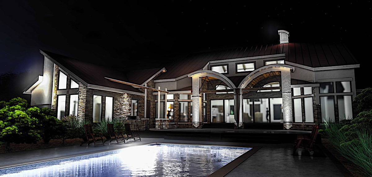 Home at Night of this 4-Bedroom, 3493 Sq Ft Plan - 209-1011