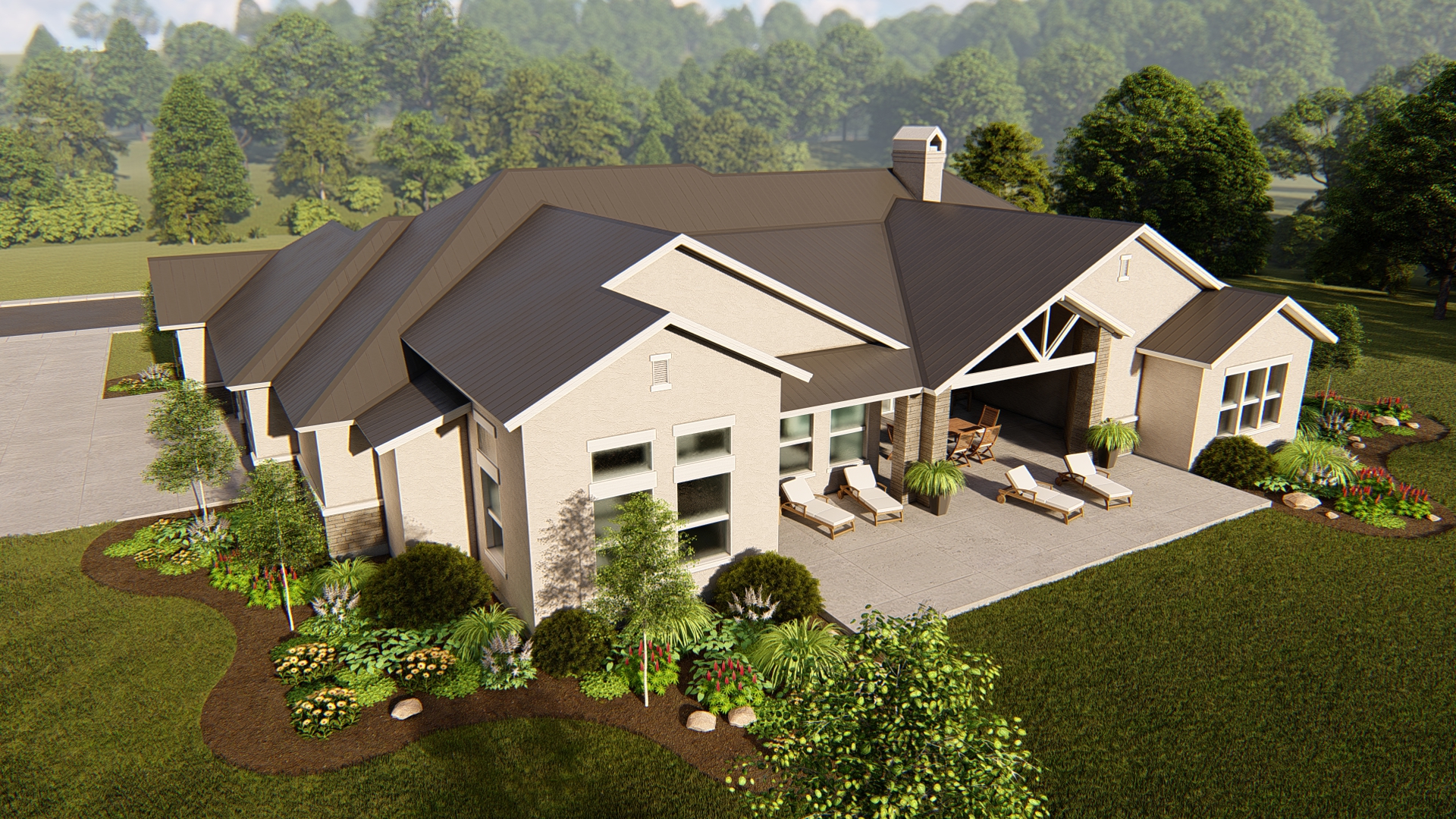 Rear View of this 4-Bedroom, 4420 Sq Ft Plan - 209-1014