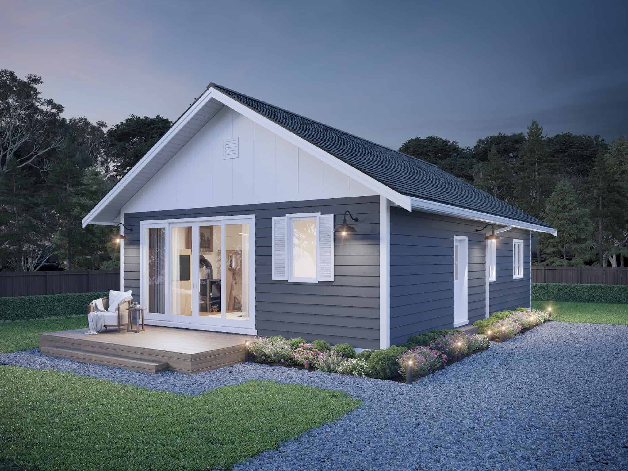 Home at Night of this 3-Bedroom,967 Sq Ft Plan -211-1001