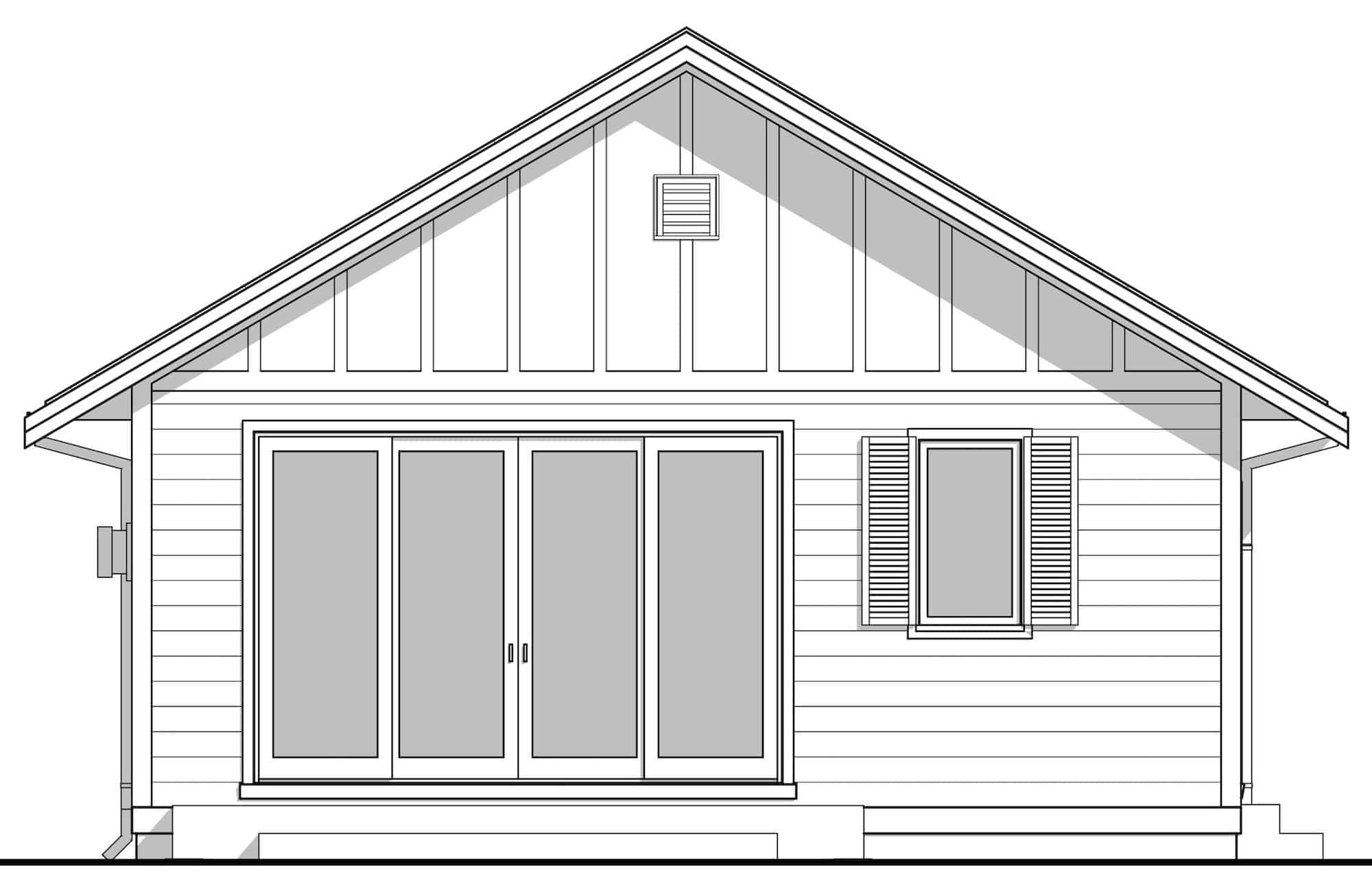Home Plan Front Elevation of this 3-Bedroom,967 Sq Ft Plan -211-1001