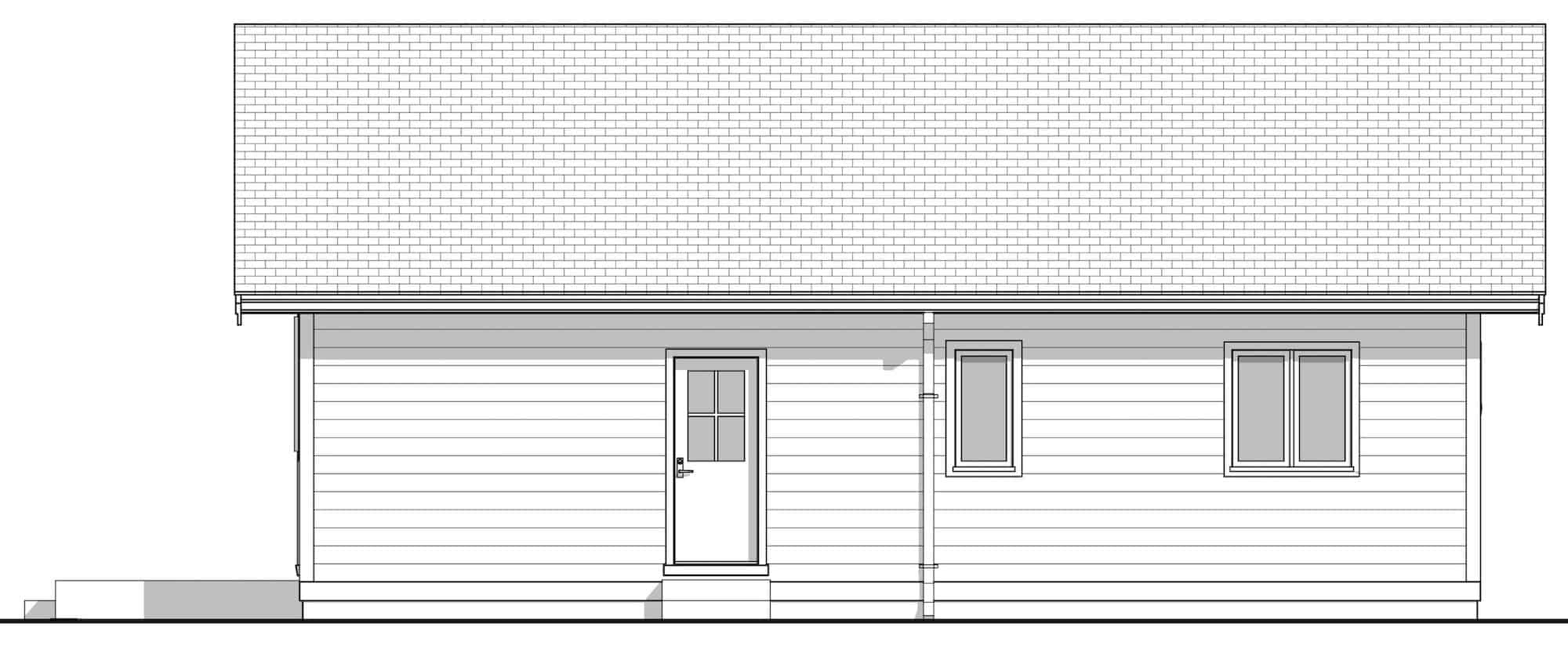 Home Plan Right Elevation of this 3-Bedroom,967 Sq Ft Plan -211-1001