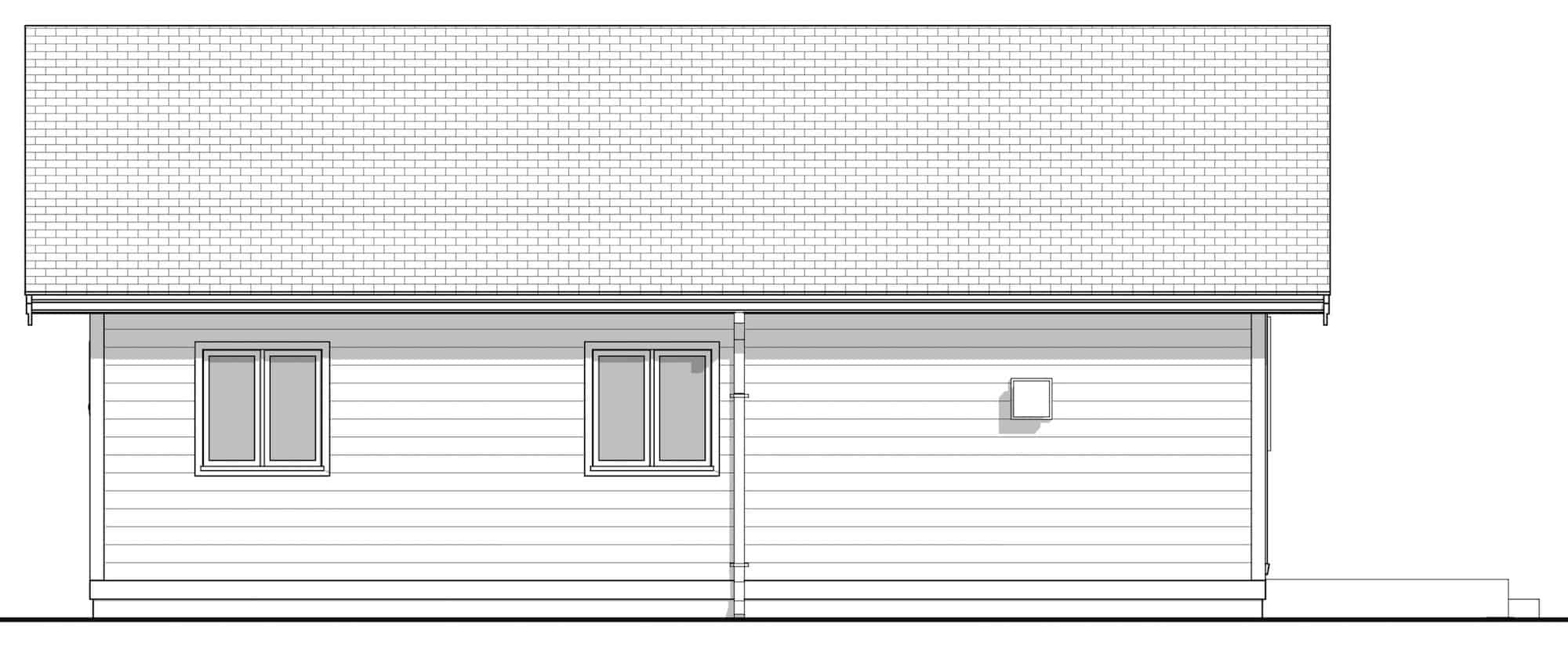 Home Plan Left Elevation of this 3-Bedroom,967 Sq Ft Plan -211-1001
