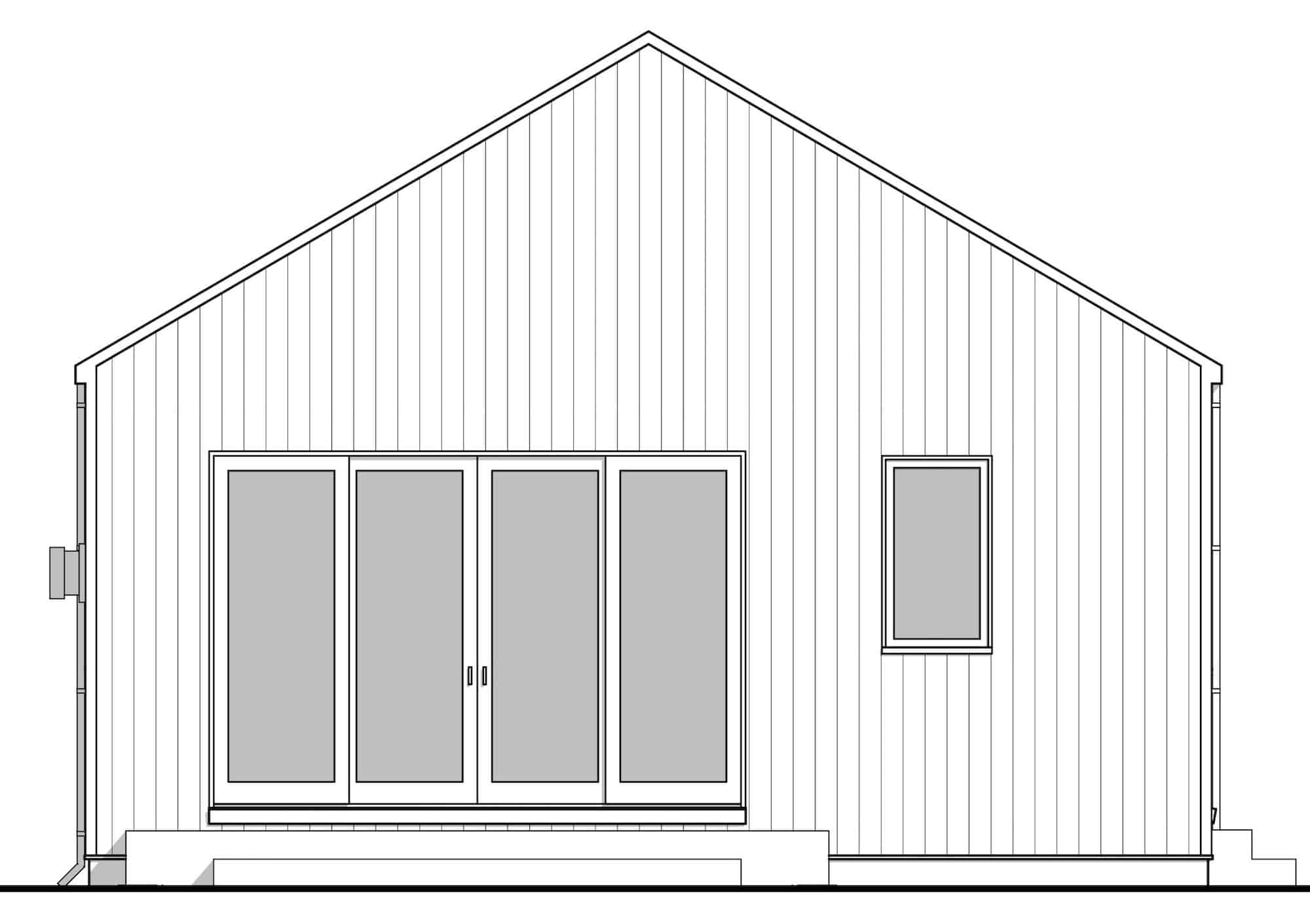 Home Plan Front Elevation of this 3-Bedroom,967 Sq Ft Plan -211-1002