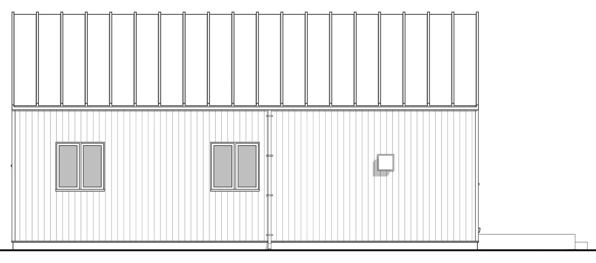 Home Plan Left Elevation of this 3-Bedroom,967 Sq Ft Plan -211-1002