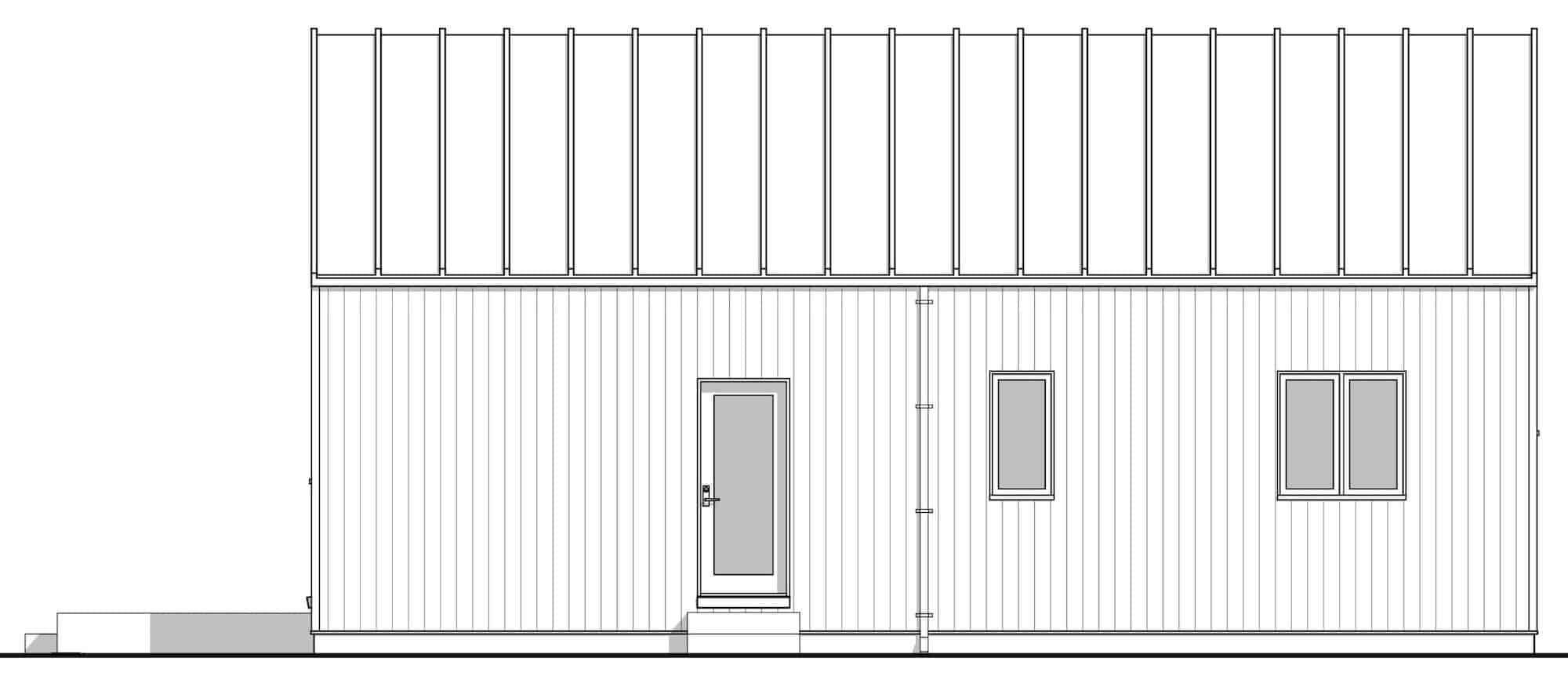Home Plan Right Elevation of this 3-Bedroom,967 Sq Ft Plan -211-1002