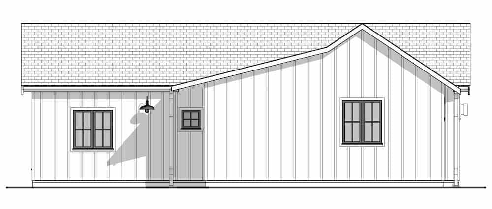 Home Plan Rear Elevation of this 1-Bedroom,1043 Sq Ft Plan -211-1003