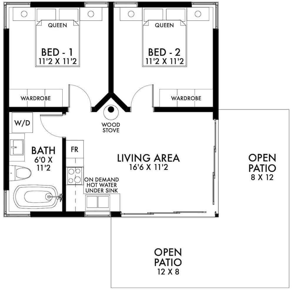 Floor Plan Main Level of Contemporary Plan #211-1004