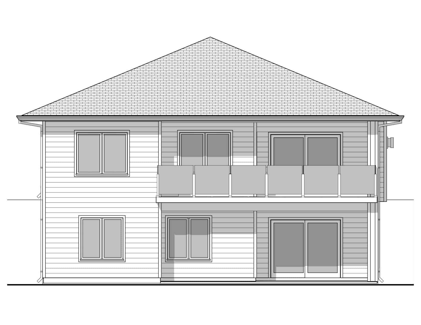 Home Plan Rear Elevation of this 3-Bedroom,2306 Sq Ft Plan -211-1006