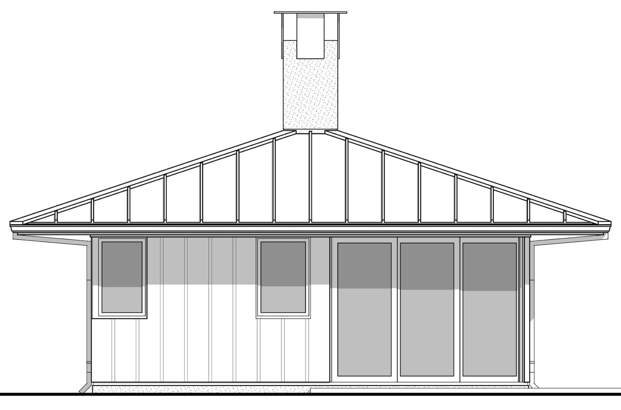 Home Plan Front Elevation of this 2-Bedroom,576 Sq Ft Plan -211-1010
