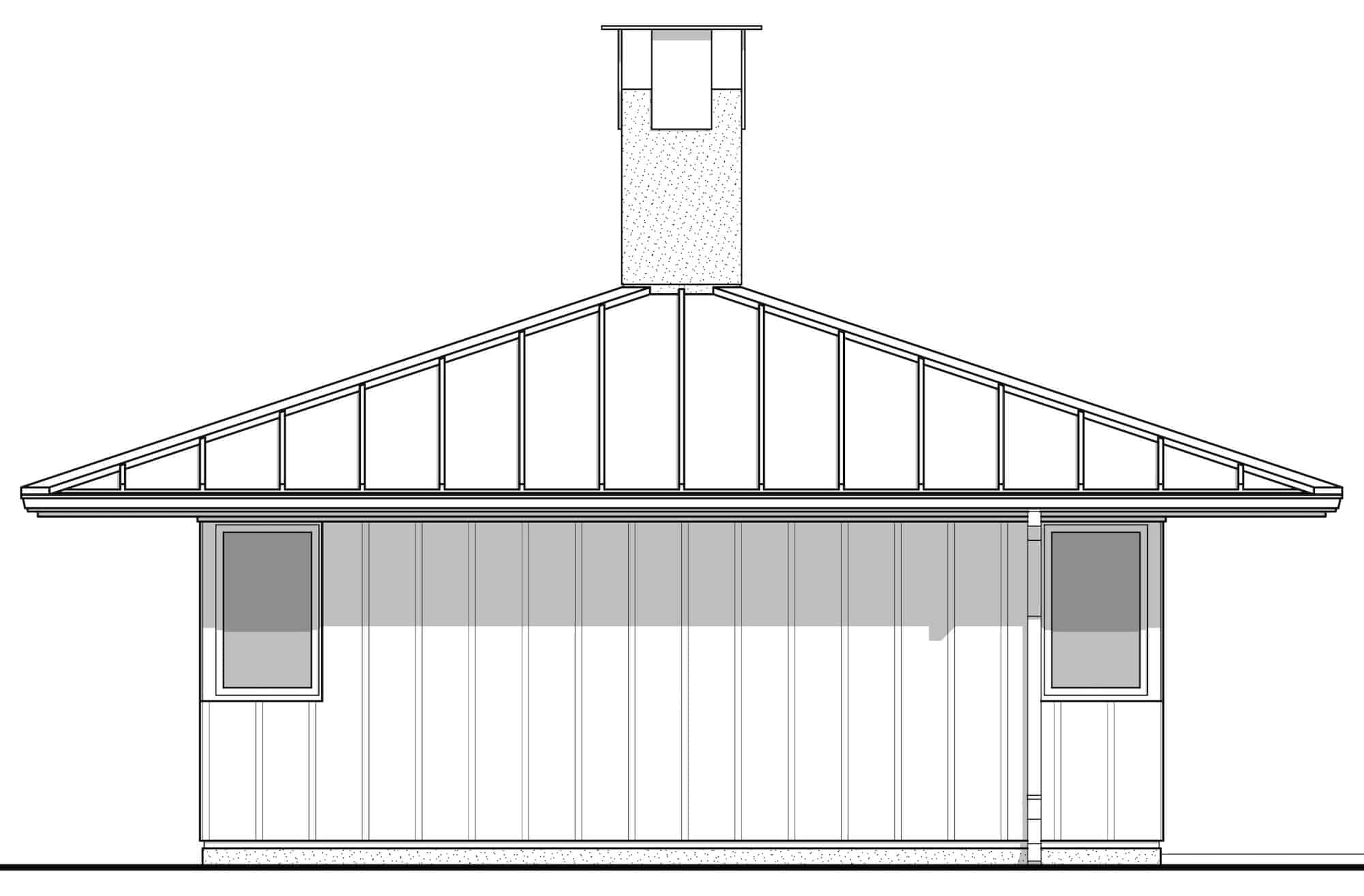 Home Plan Left Elevation of this 2-Bedroom,576 Sq Ft Plan -211-1010