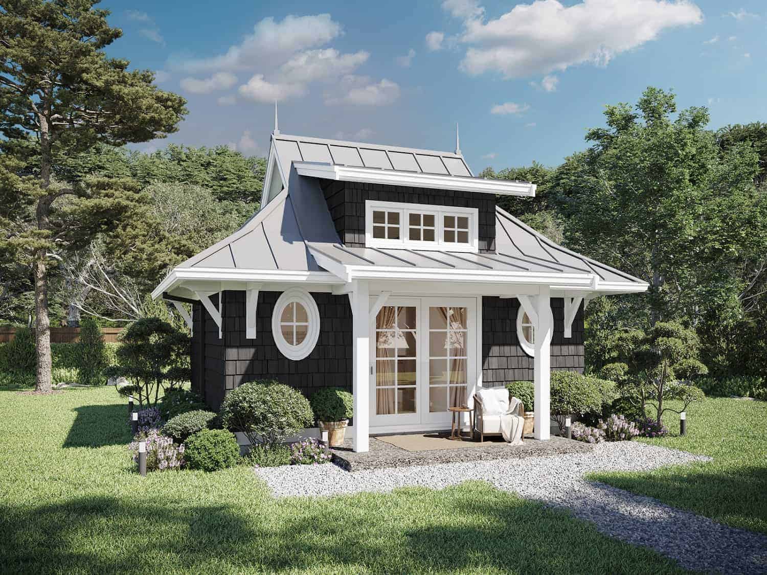Front View of this 1-Bedroom,300 Sq Ft Plan -211-1012