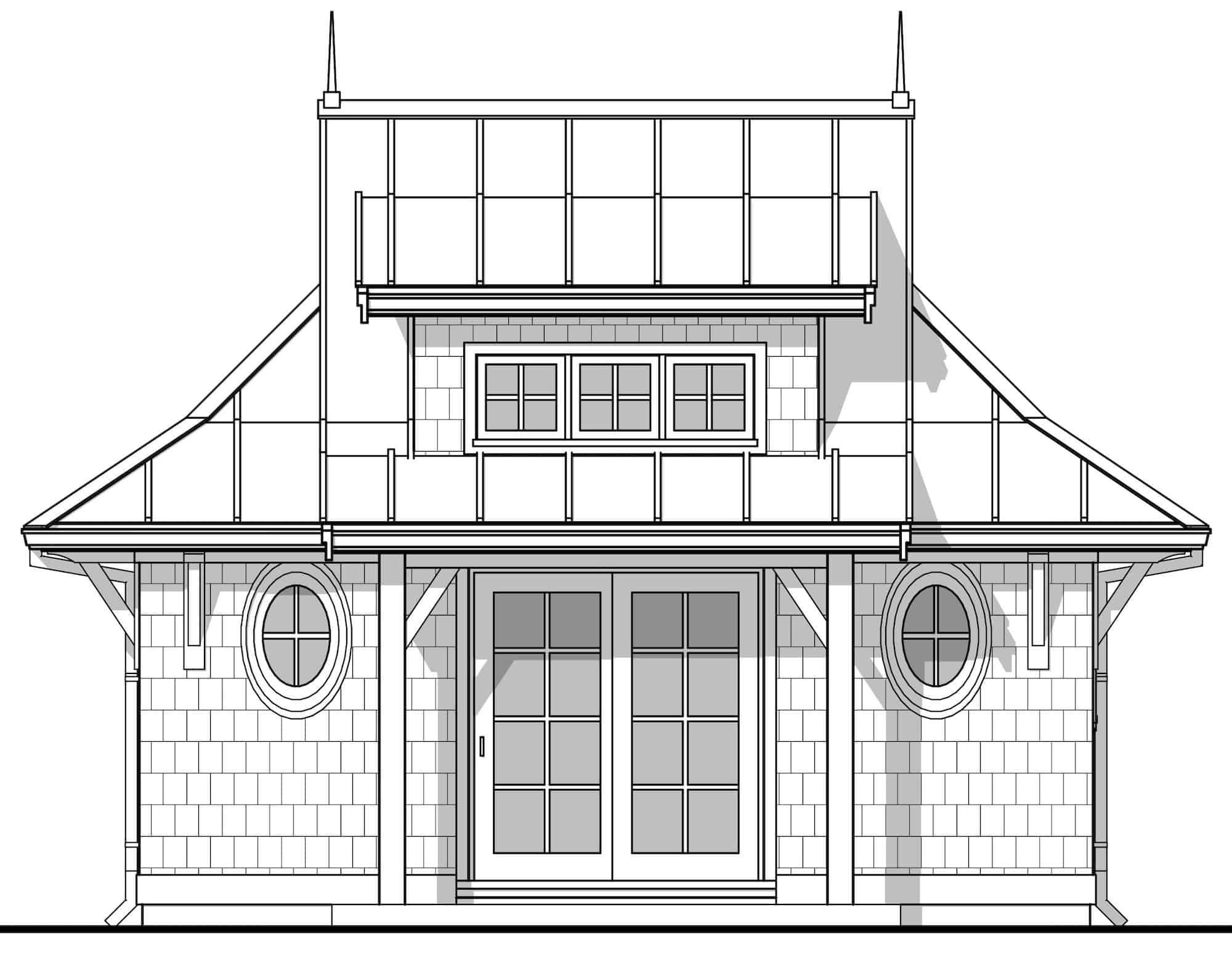 Home Plan Front Elevation of this 1-Bedroom,300 Sq Ft Plan -211-1012