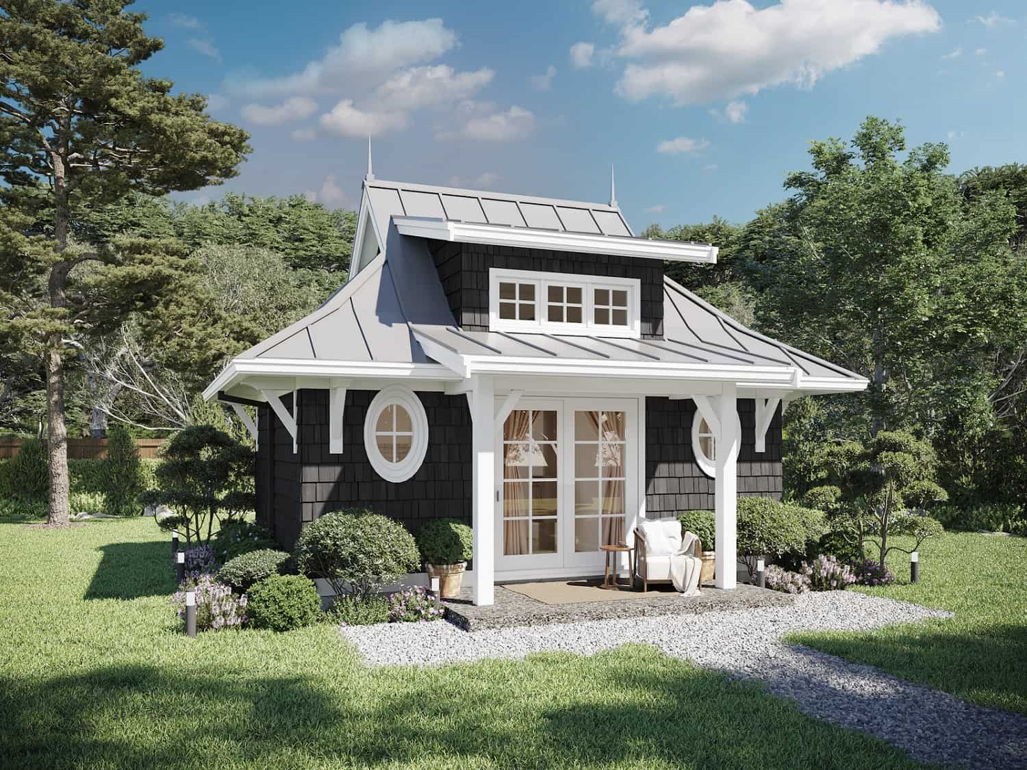 Front elevation of Cottage home (ThePlanCollection: House Plan #211-1012)