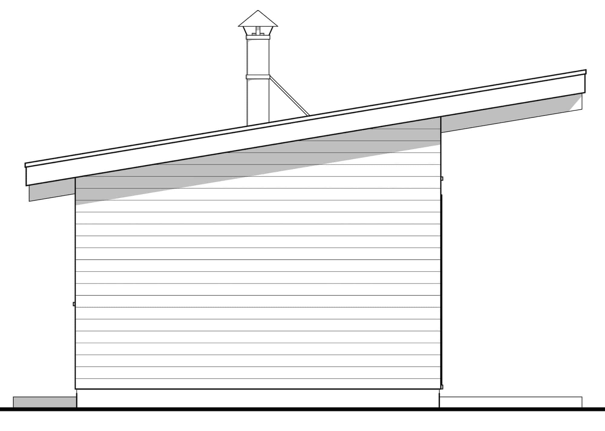 Home Plan Left Elevation of this 1-Bedroom,300 Sq Ft Plan -211-1013