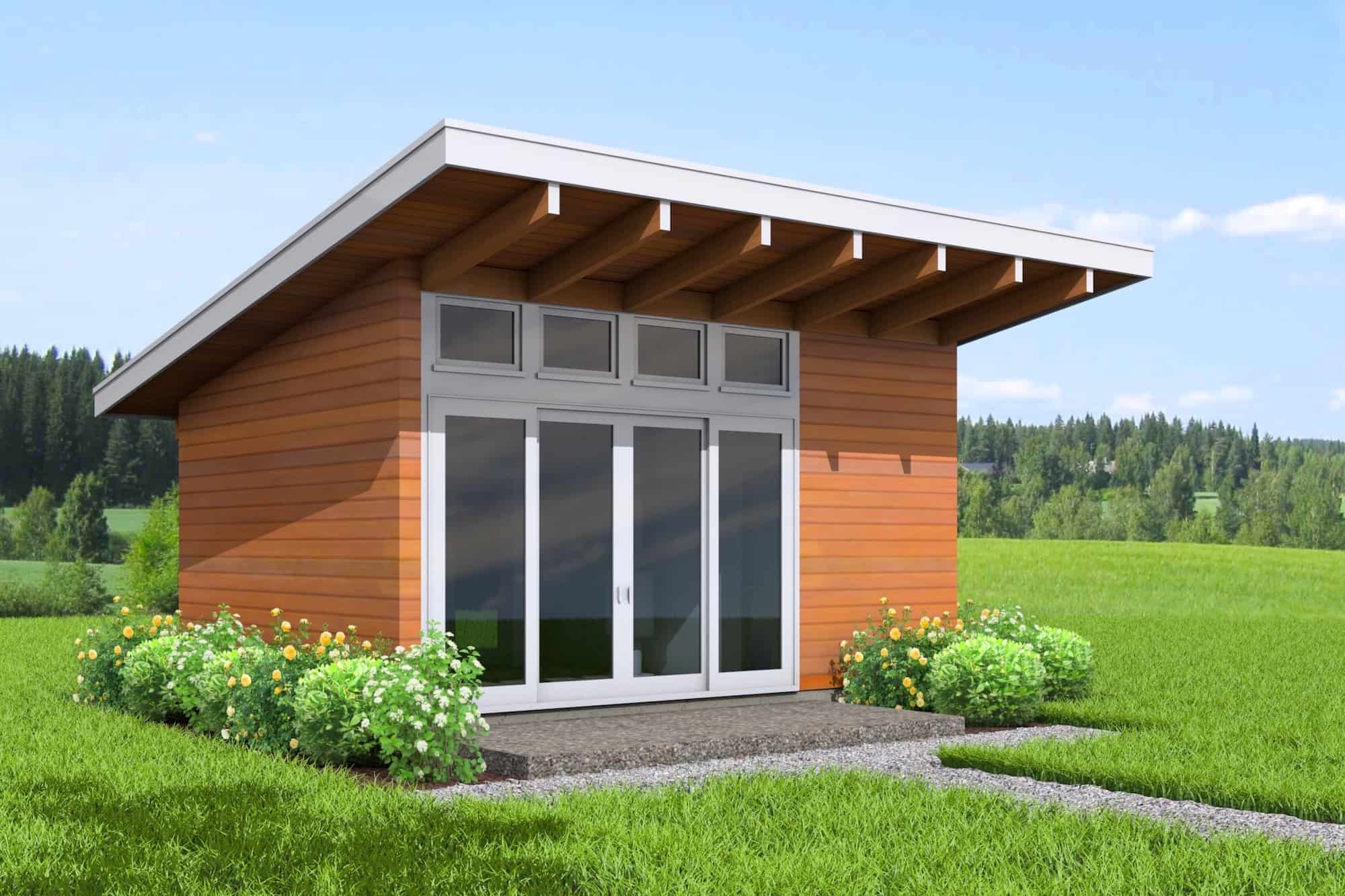 Front elevation of Modern home (ThePlanCollection: House Plan #211-1013)