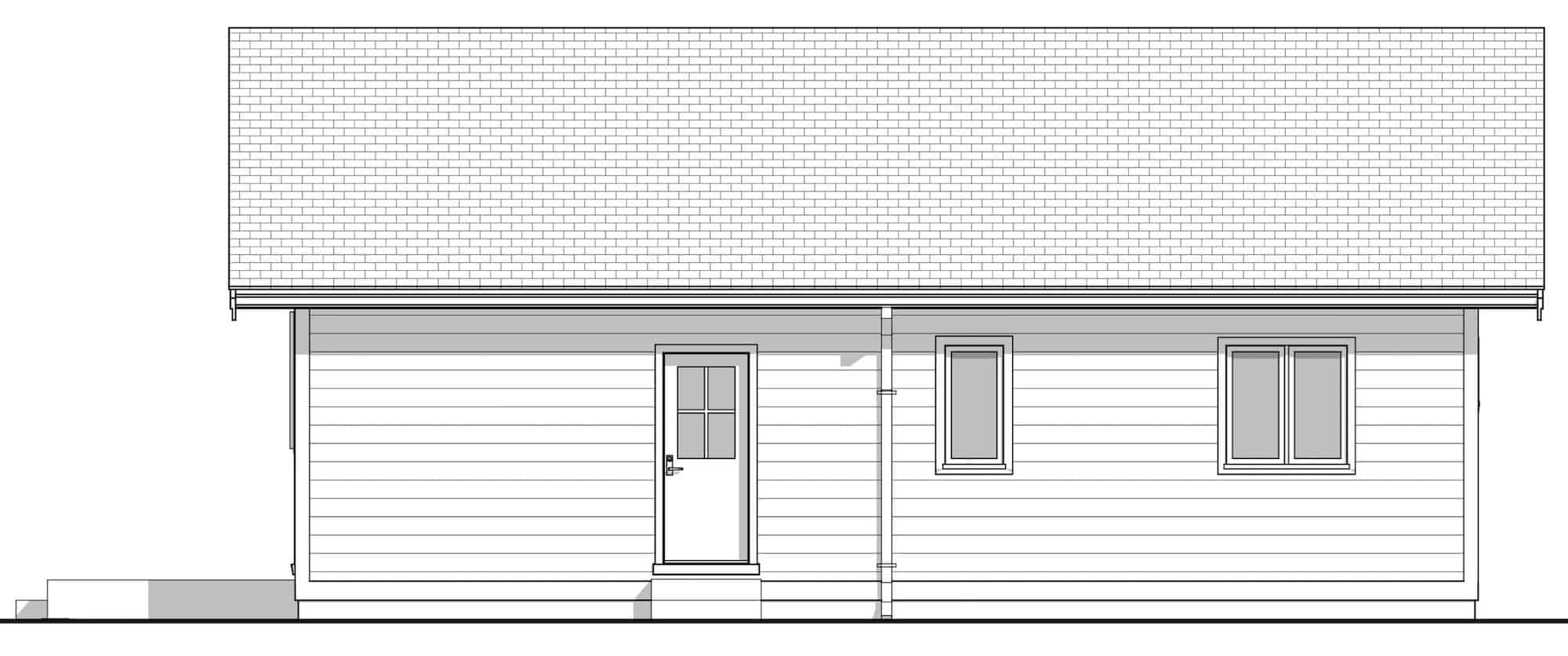 Home Plan Right Elevation of this 3-Bedroom,900 Sq Ft Plan -211-1014