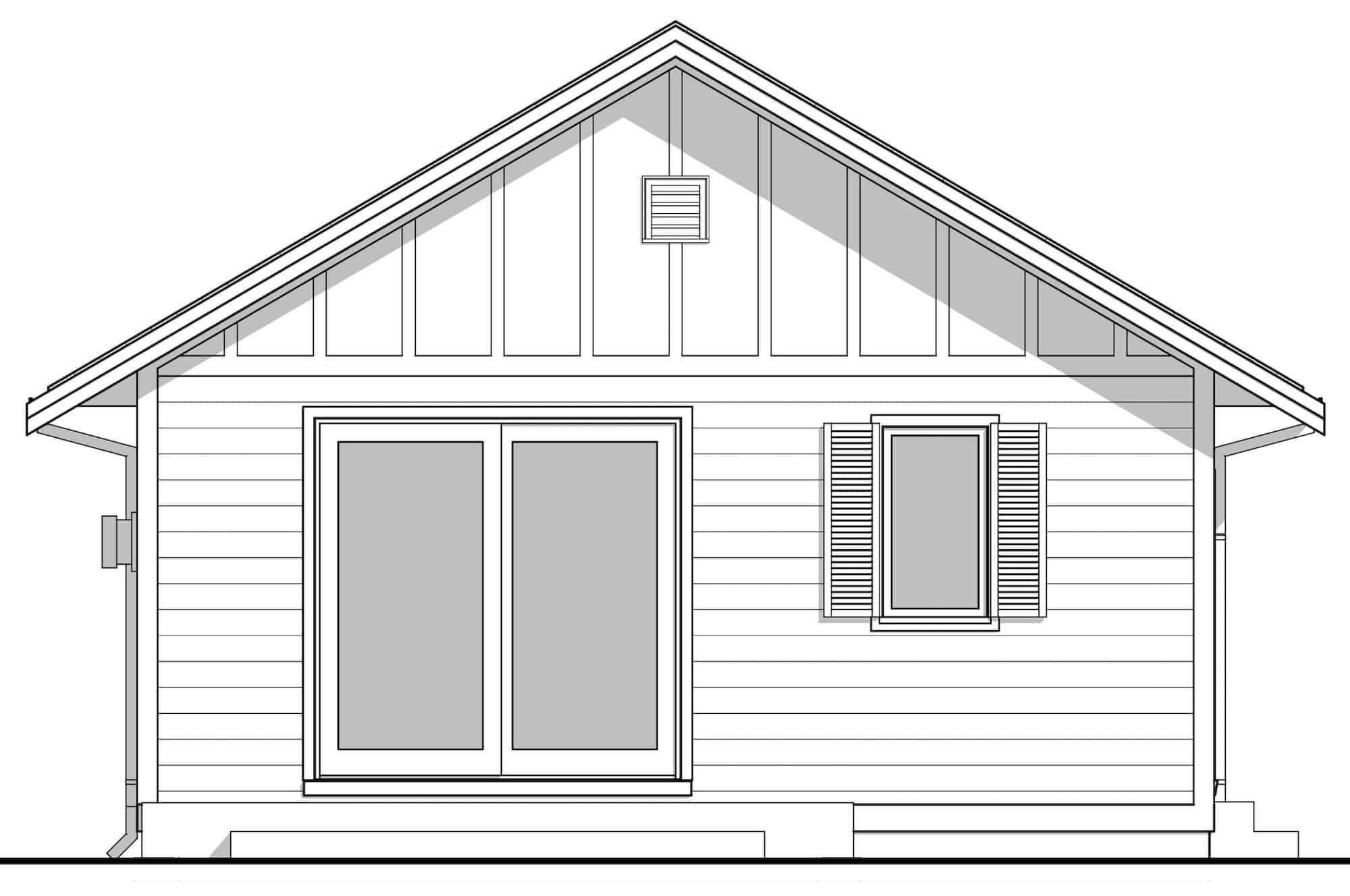 Home Plan Front Elevation of this 3-Bedroom,900 Sq Ft Plan -211-1014