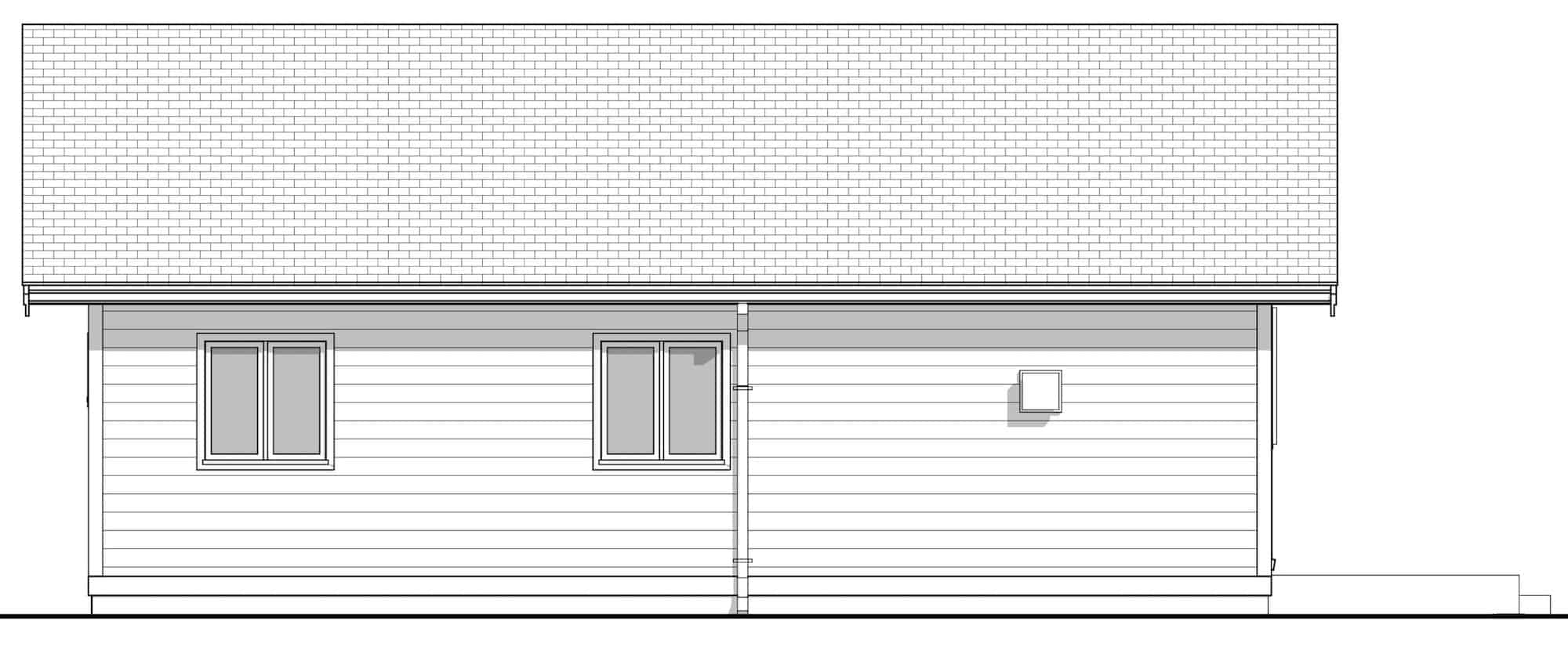 Home Plan Left Elevation of this 3-Bedroom,900 Sq Ft Plan -211-1014