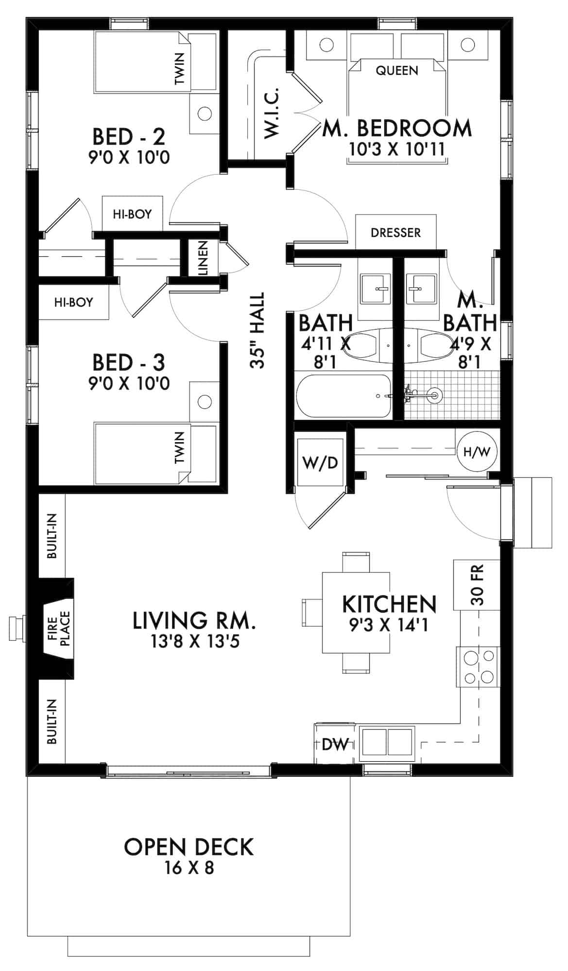 Main Level of Ranch Plan #211-1014