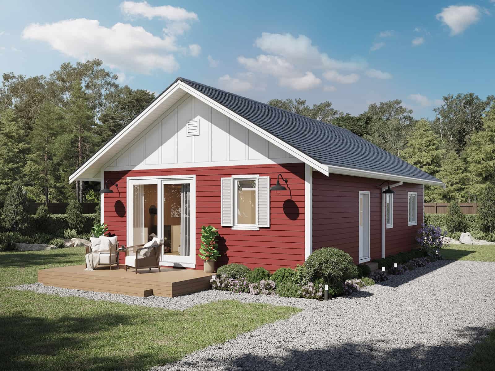 Front elevation of Ranch home (ThePlanCollection: House Plan #211-1014)