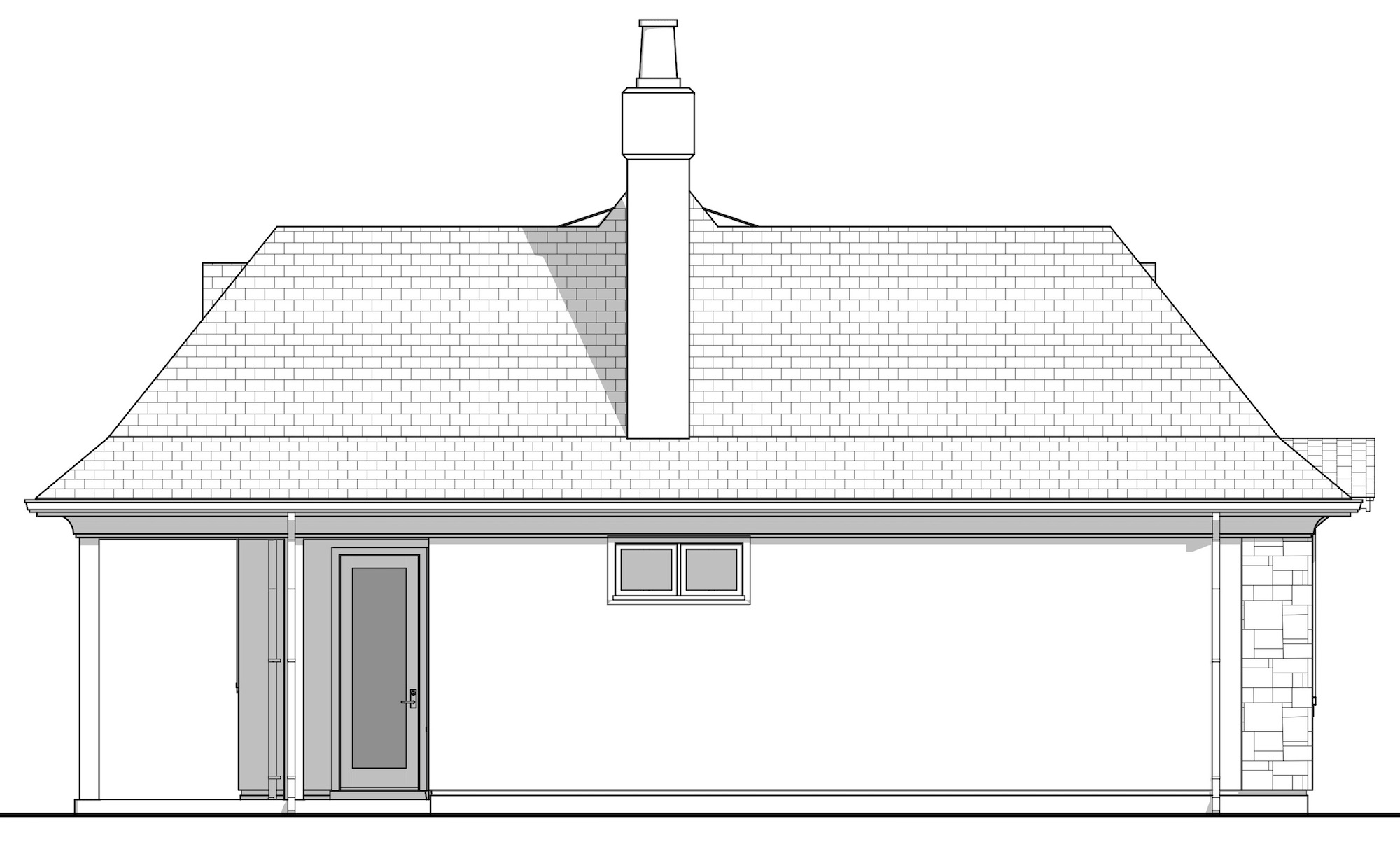 Home Plan Left Elevation of this 1-Bedroom,899 Sq Ft Plan -211-1016