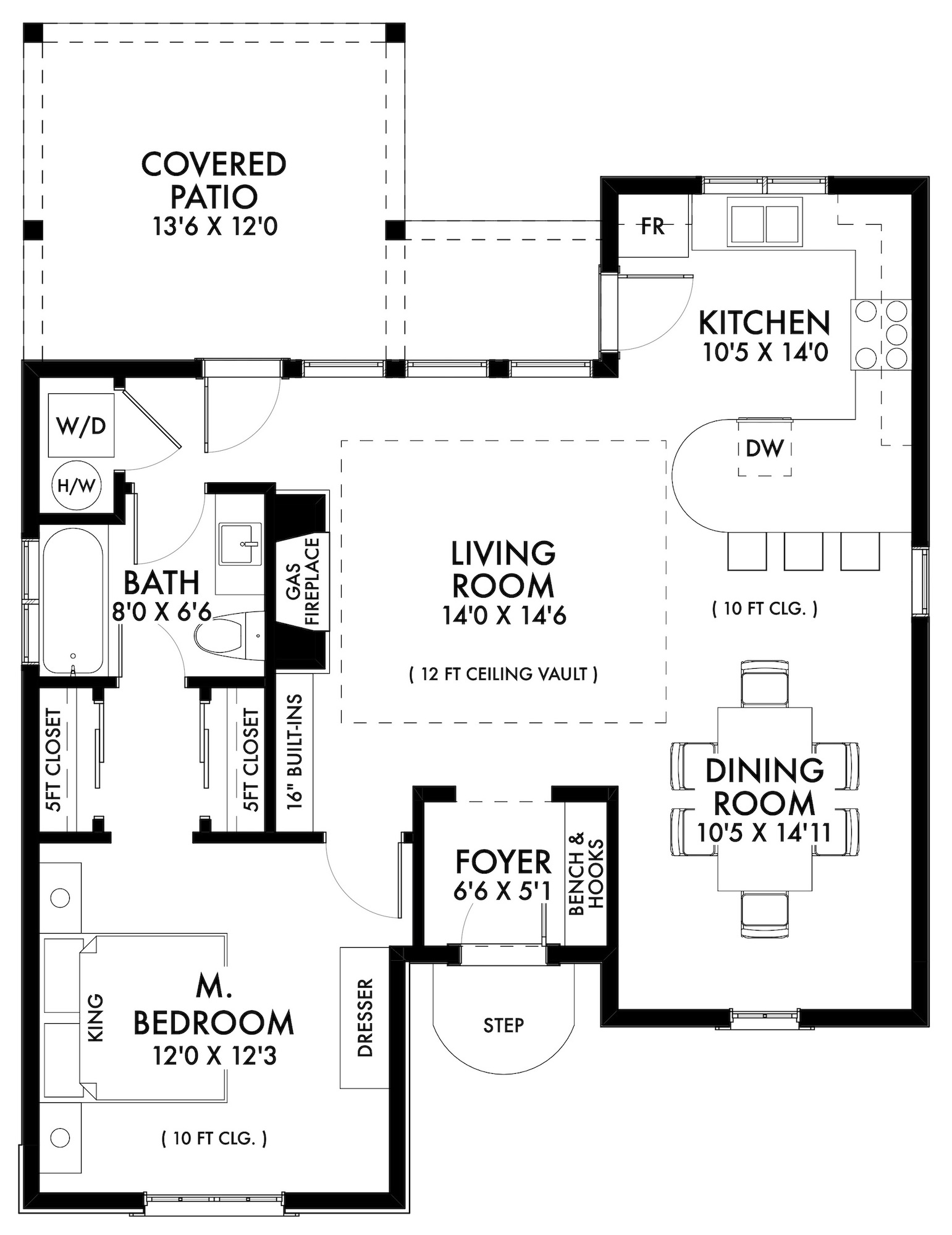 Main Level of French Plan #211-1016