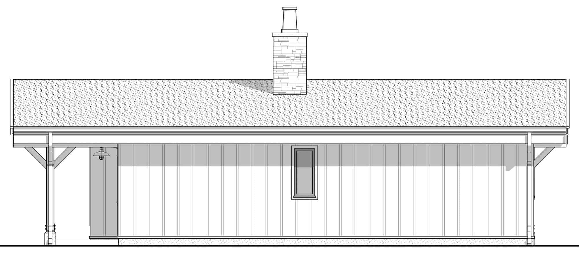 Home Plan Right Elevation of this 1-Bedroom,1103 Sq Ft Plan -211-1017