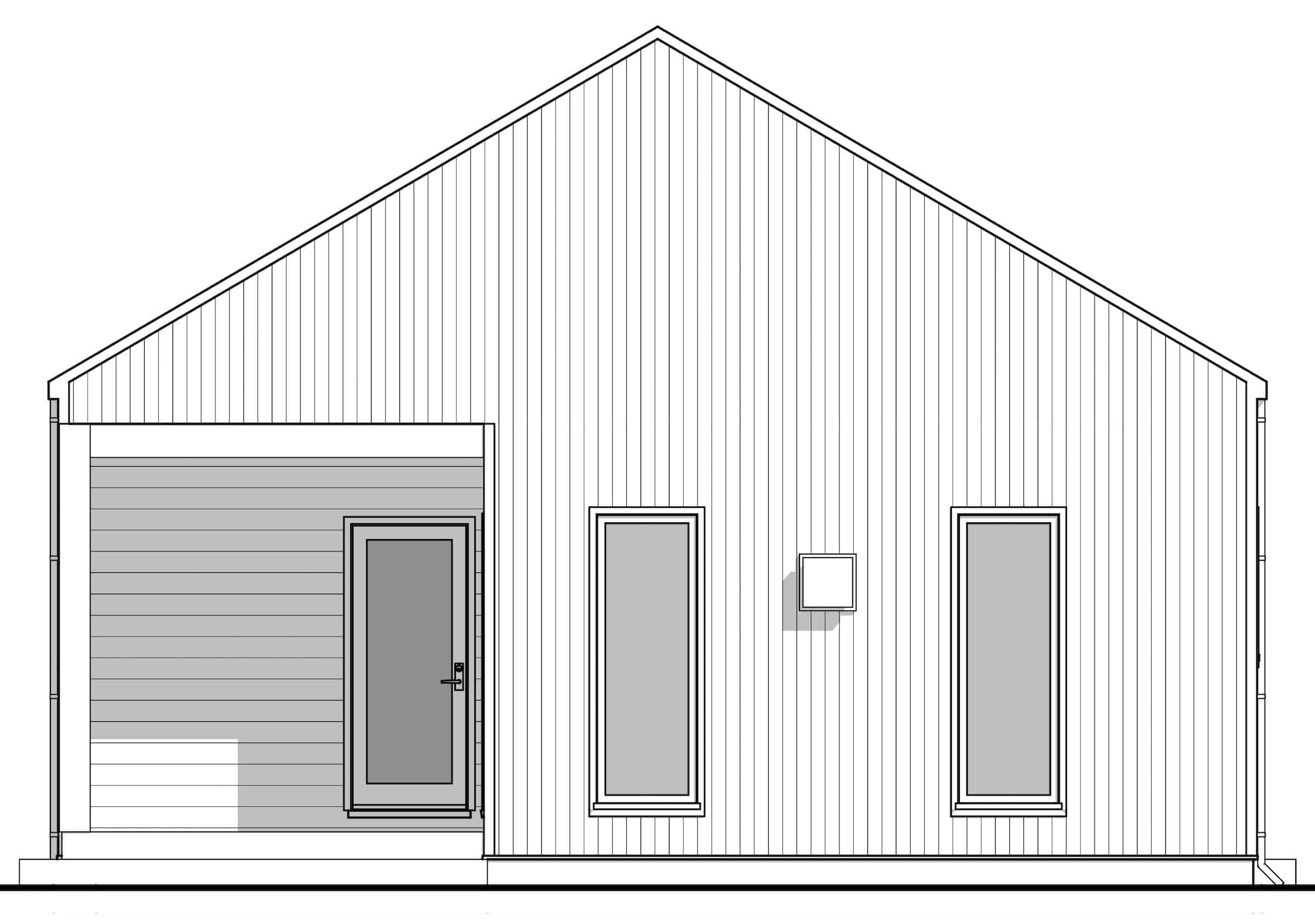 Home Plan Front Elevation of this 1-Bedroom,584 Sq Ft Plan -211-1018