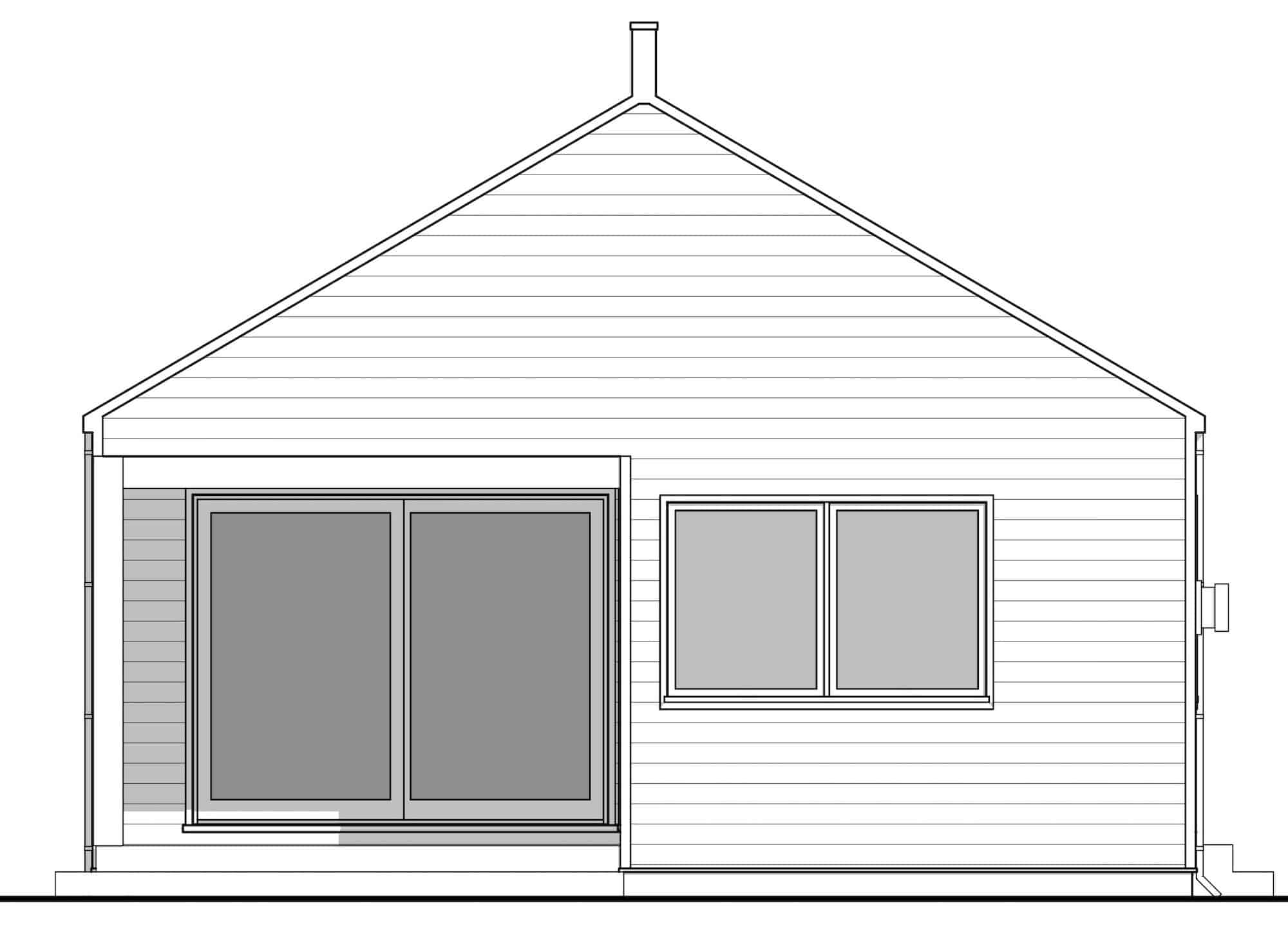 Home Plan Front Elevation of this 1-Bedroom,600 Sq Ft Plan -211-1019