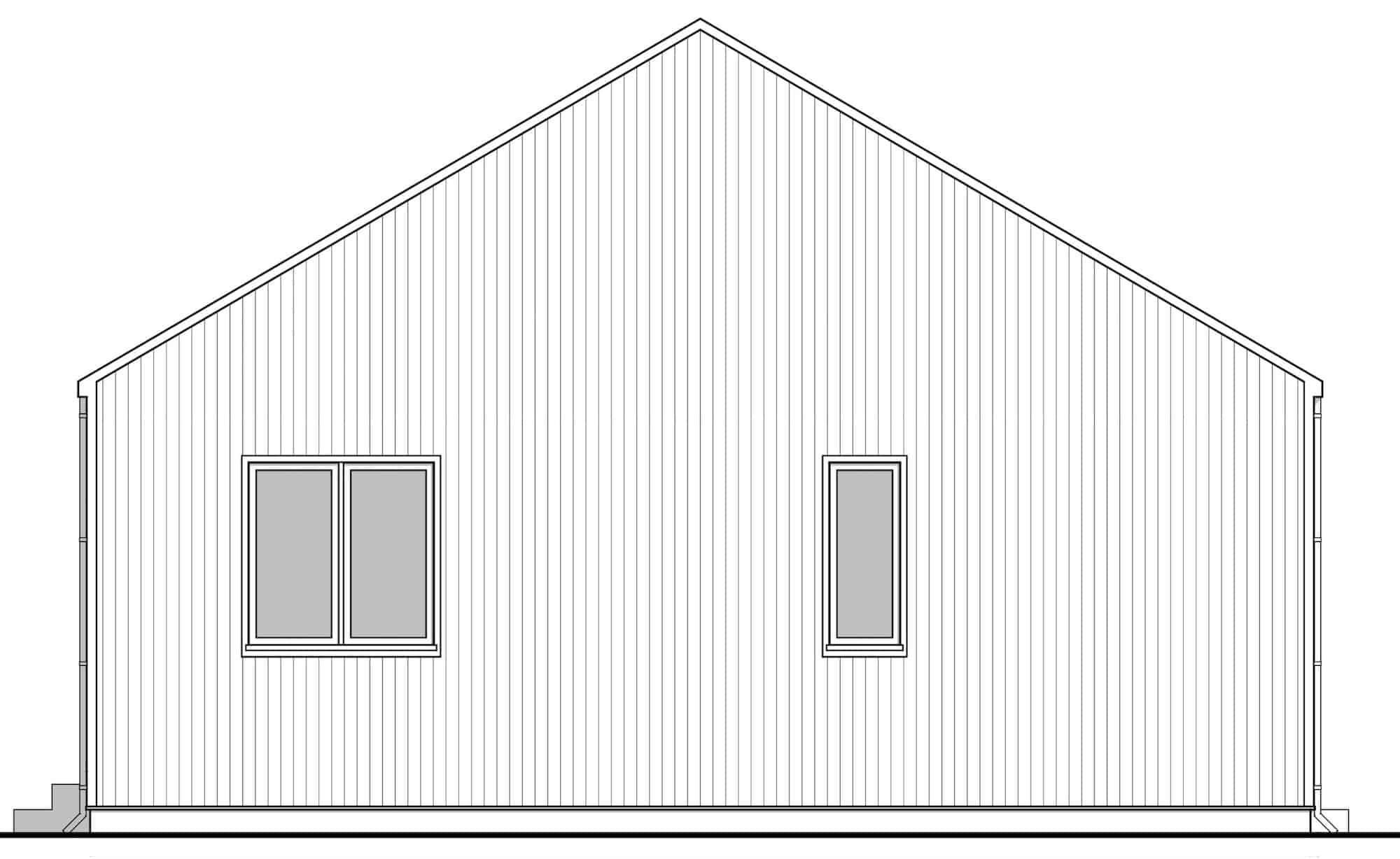 Home Plan Rear Elevation of this 2-Bedroom,1500 Sq Ft Plan -211-1020