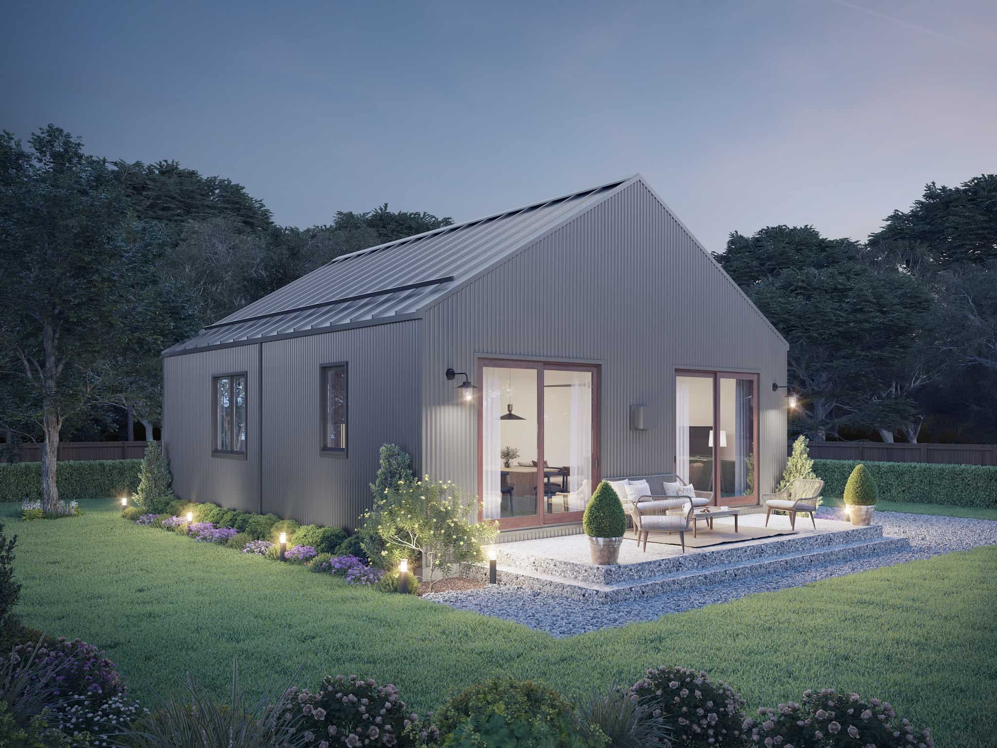 Home at Night of this 2-Bedroom,896 Sq Ft Plan -211-1021