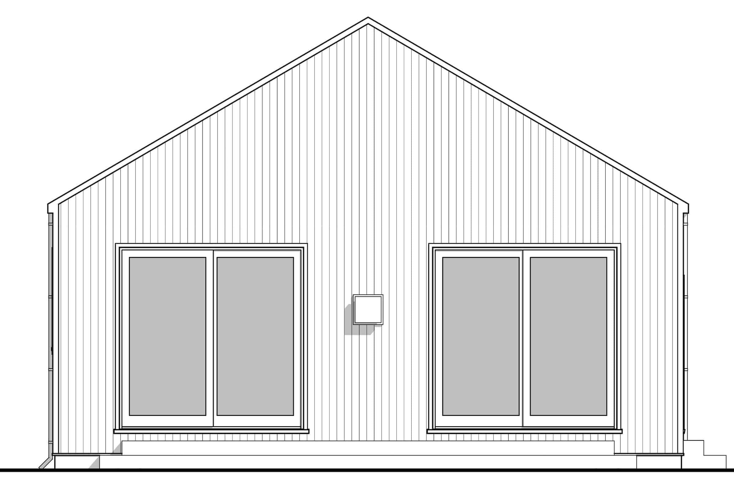 Home Plan Front Elevation of this 2-Bedroom,896 Sq Ft Plan -211-1021